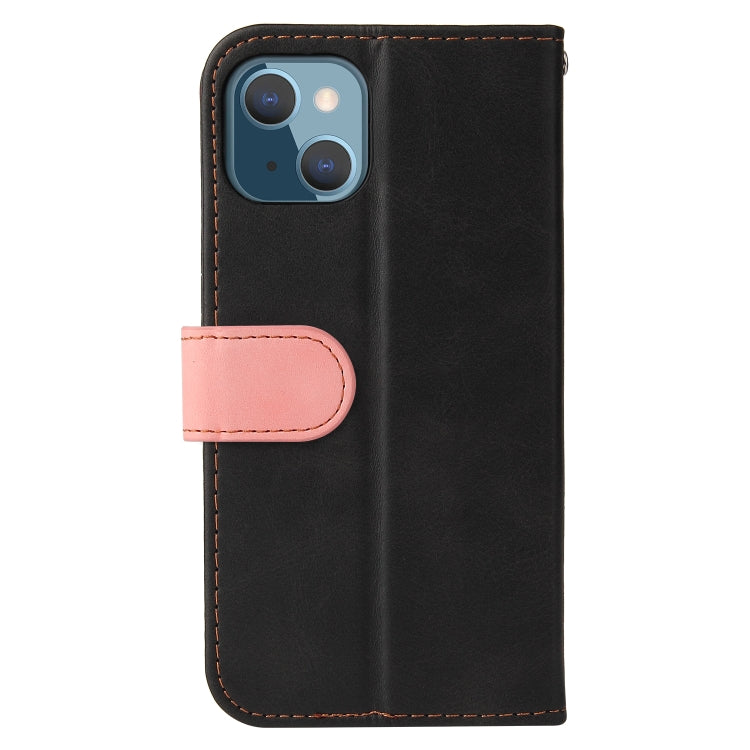 For iPhone 13 mini Business Stitching-Color Horizontal Flip PU Leather Case with Holder & Card Slots & Photo Frame