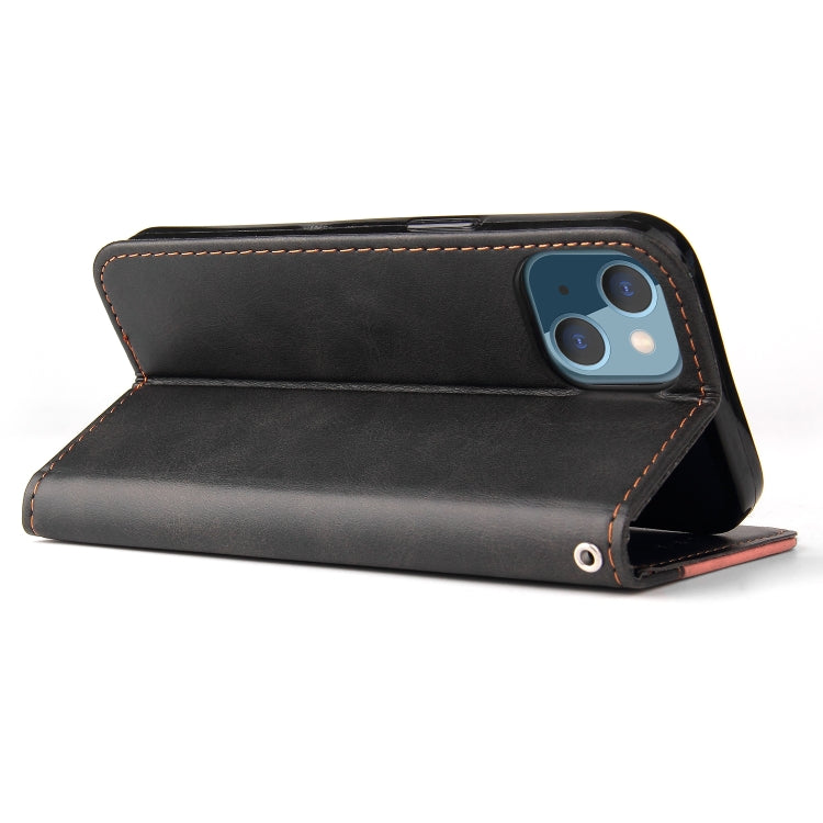 For iPhone 13 mini Business Stitching-Color Horizontal Flip PU Leather Case with Holder & Card Slots & Photo Frame