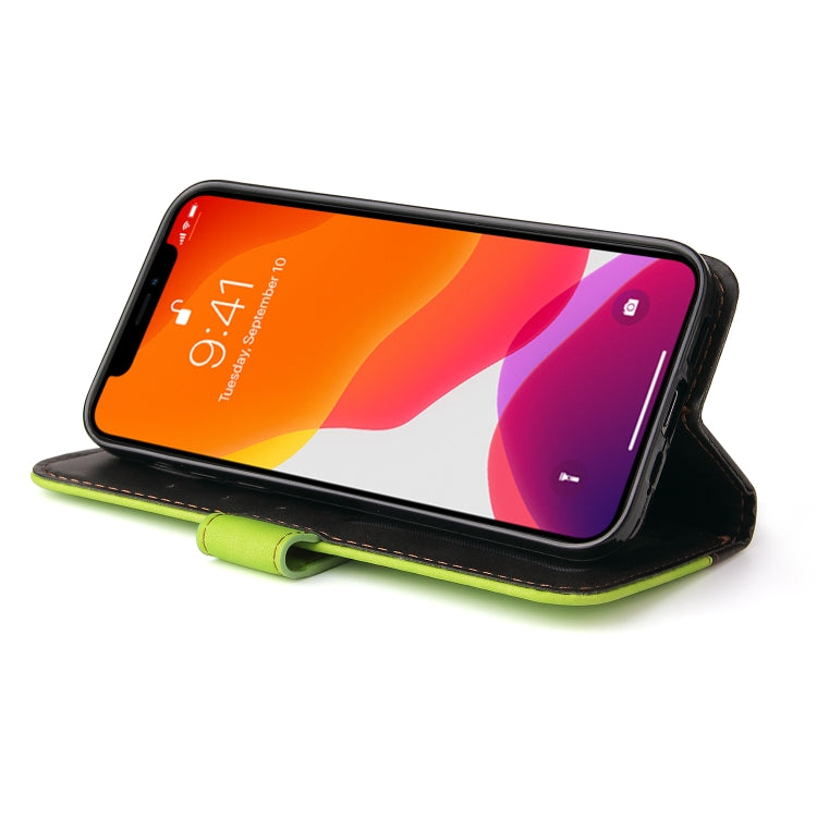 For iPhone 13 Business Stitching-Color Horizontal Flip PU Leather Case with Holder & Card Slots & Photo Frame