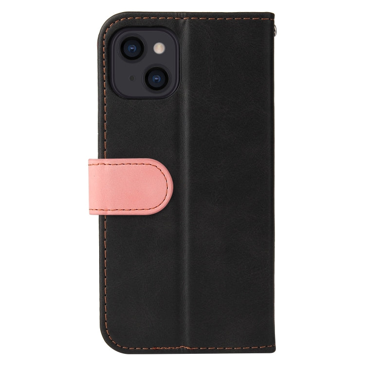 For iPhone 13 Business Stitching-Color Horizontal Flip PU Leather Case with Holder & Card Slots & Photo Frame