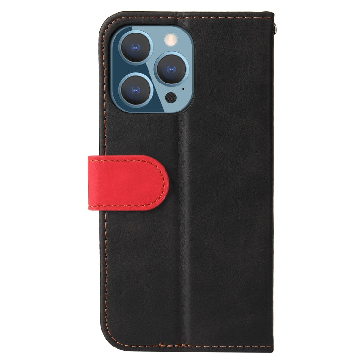 For iPhone 13 Pro Business Stitching-Color Horizontal Flip PU Leather Case with Holder & Card Slots & Photo Frame