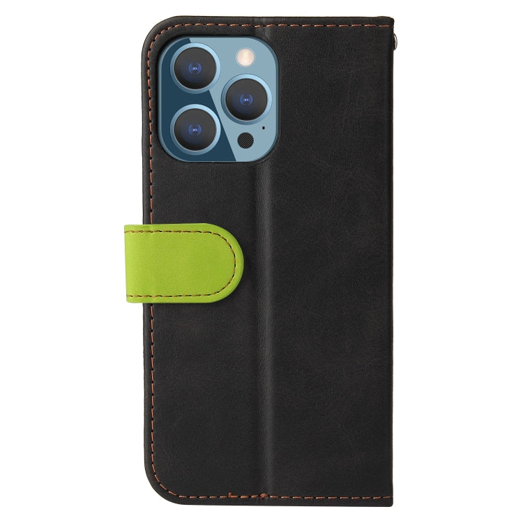 For iPhone 13 Pro Business Stitching-Color Horizontal Flip PU Leather Case with Holder & Card Slots & Photo Frame