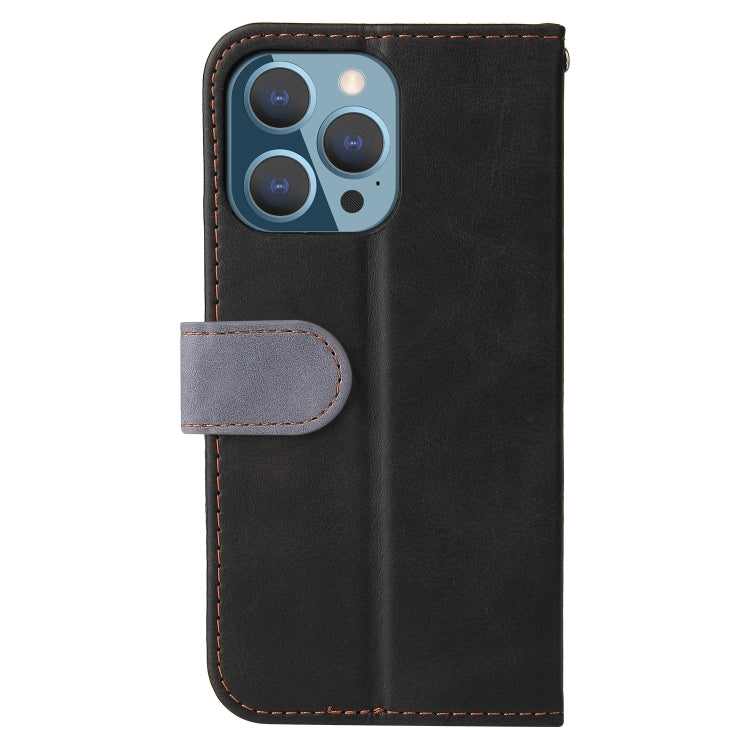 For iPhone 13 Pro Business Stitching-Color Horizontal Flip PU Leather Case with Holder & Card Slots & Photo Frame