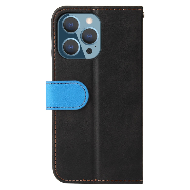 For iPhone 13 Pro Business Stitching-Color Horizontal Flip PU Leather Case with Holder & Card Slots & Photo Frame