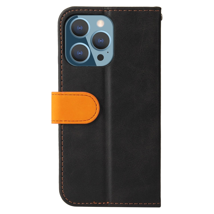 For iPhone 13 Pro Business Stitching-Color Horizontal Flip PU Leather Case with Holder & Card Slots & Photo Frame