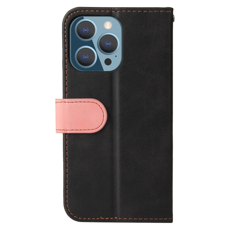 For iPhone 13 Pro Business Stitching-Color Horizontal Flip PU Leather Case with Holder & Card Slots & Photo Frame