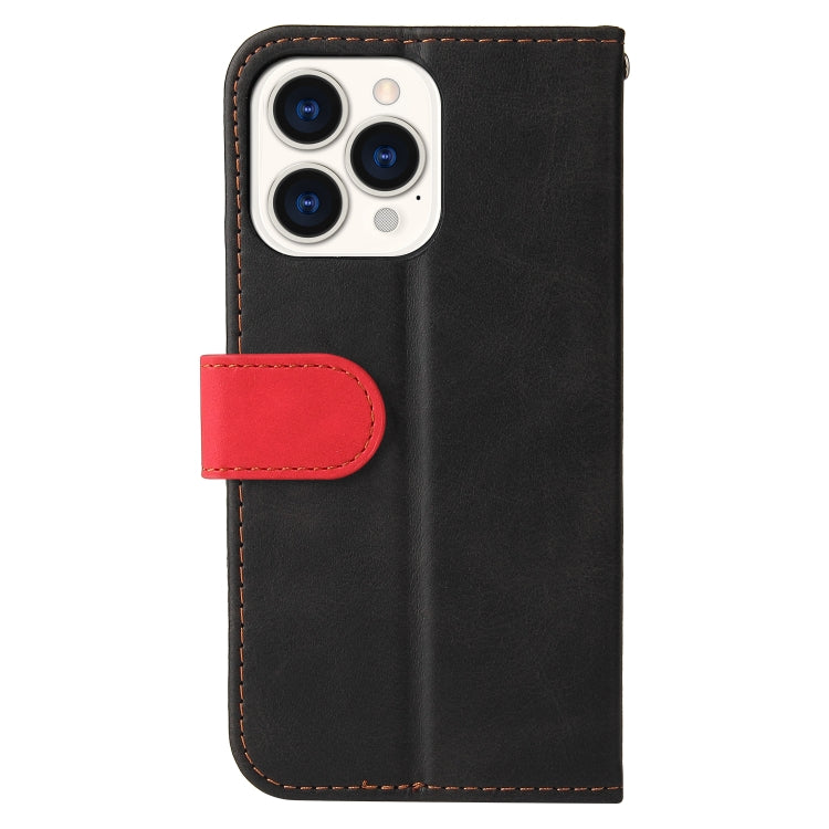 For iPhone 13 Pro Max Business Stitching-Color Horizontal Flip PU Leather Case with Holder & Card Slots & Photo Frame