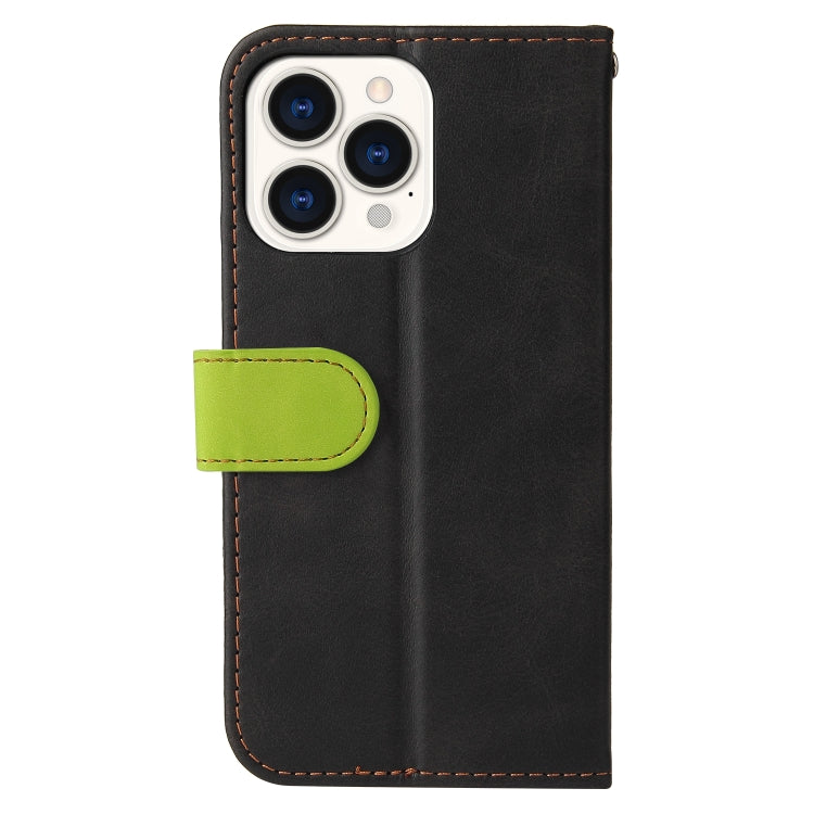 For iPhone 13 Pro Max Business Stitching-Color Horizontal Flip PU Leather Case with Holder & Card Slots & Photo Frame