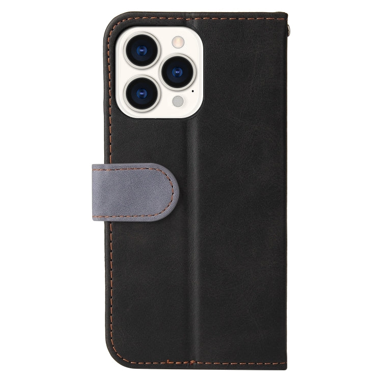 For iPhone 13 Pro Max Business Stitching-Color Horizontal Flip PU Leather Case with Holder & Card Slots & Photo Frame