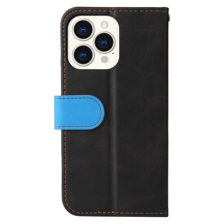 For iPhone 13 Pro Max Business Stitching-Color Horizontal Flip PU Leather Case with Holder & Card Slots & Photo Frame
