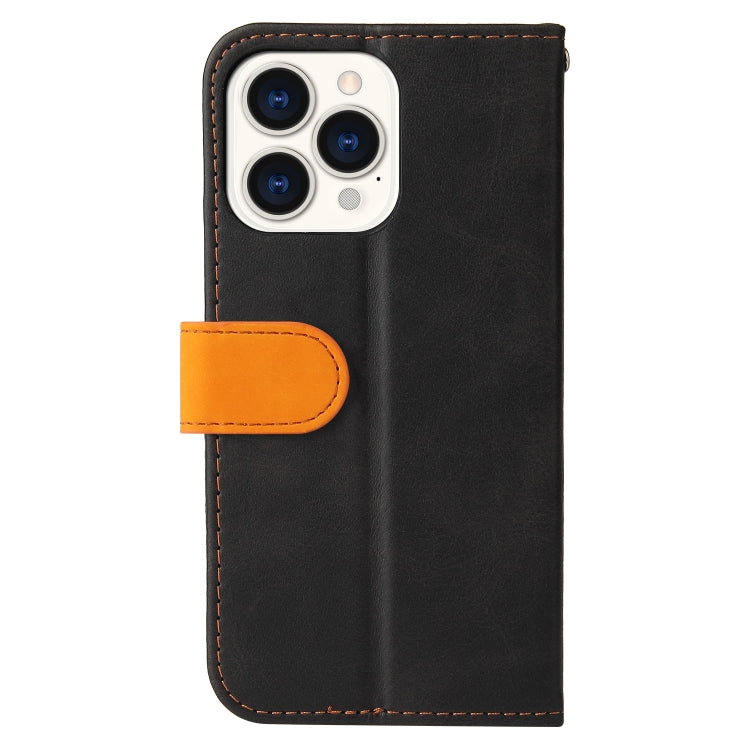 For iPhone 13 Pro Max Business Stitching-Color Horizontal Flip PU Leather Case with Holder & Card Slots & Photo Frame