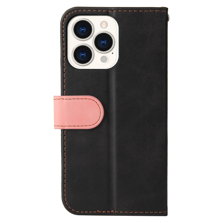 For iPhone 13 Pro Max Business Stitching-Color Horizontal Flip PU Leather Case with Holder & Card Slots & Photo Frame