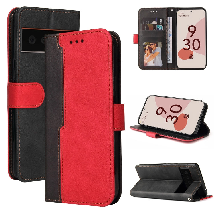 For Google Pixel 6 / Pixel 6 Pro Business Stitching-Color Horizontal Flip PU Leather Case with Holder & Card Slots & Photo Frame