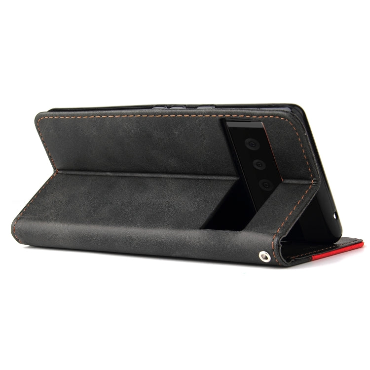 For Google Pixel 6 / Pixel 6 Pro Business Stitching-Color Horizontal Flip PU Leather Case with Holder & Card Slots & Photo Frame