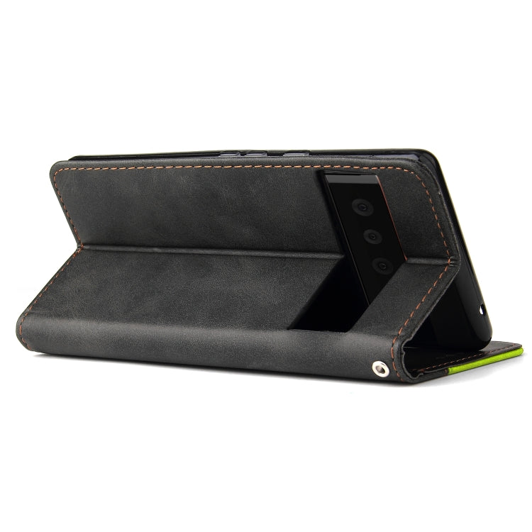 For Google Pixel 6 / Pixel 6 Pro Business Stitching-Color Horizontal Flip PU Leather Case with Holder & Card Slots & Photo Frame
