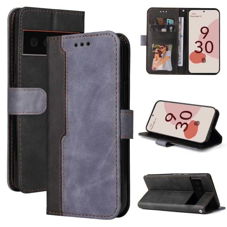 For Google Pixel 6 / Pixel 6 Pro Business Stitching-Color Horizontal Flip PU Leather Case with Holder & Card Slots & Photo Frame