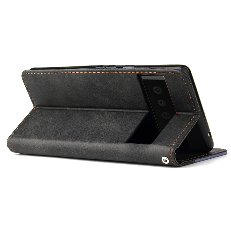 For Google Pixel 6 / Pixel 6 Pro Business Stitching-Color Horizontal Flip PU Leather Case with Holder & Card Slots & Photo Frame