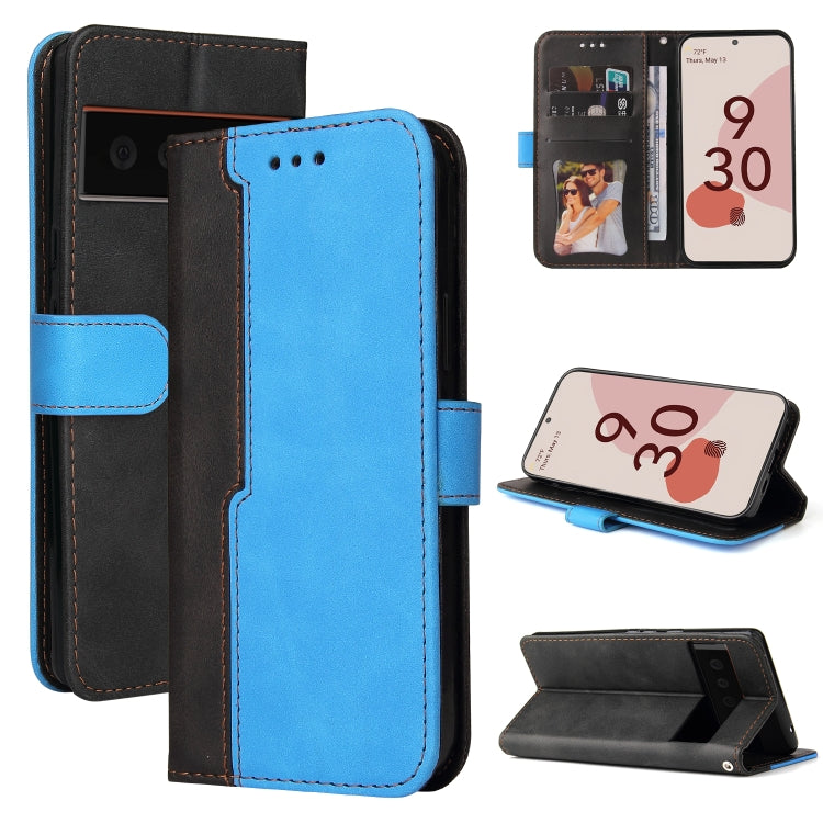 For Google Pixel 6 / Pixel 6 Pro Business Stitching-Color Horizontal Flip PU Leather Case with Holder & Card Slots & Photo Frame
