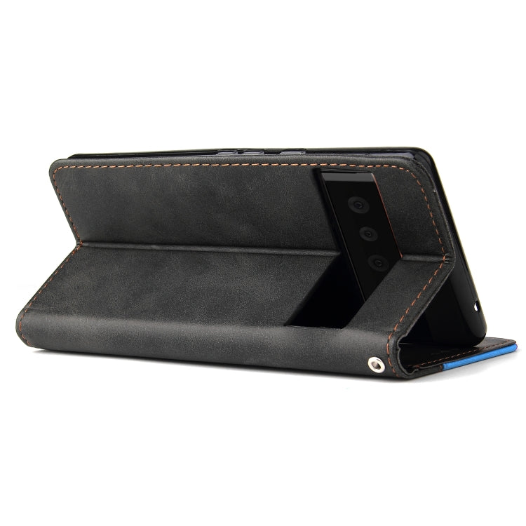 For Google Pixel 6 / Pixel 6 Pro Business Stitching-Color Horizontal Flip PU Leather Case with Holder & Card Slots & Photo Frame