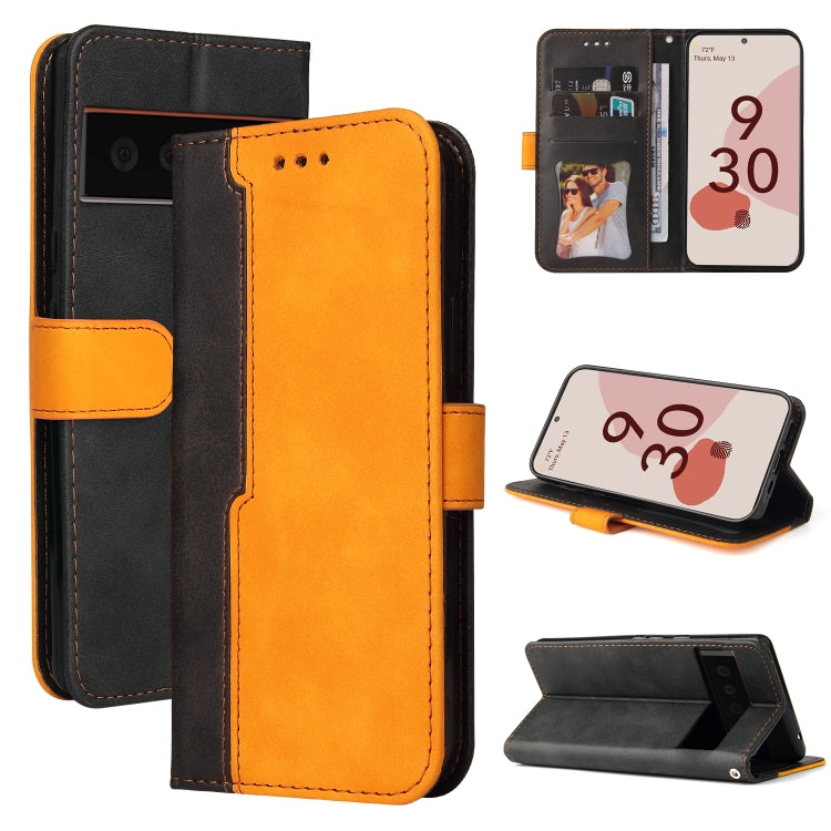 For Google Pixel 6 / Pixel 6 Pro Business Stitching-Color Horizontal Flip PU Leather Case with Holder & Card Slots & Photo Frame