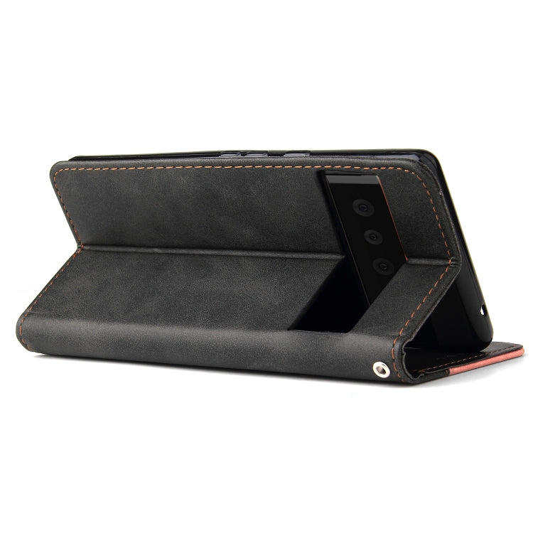 For Google Pixel 6 / Pixel 6 Pro Business Stitching-Color Horizontal Flip PU Leather Case with Holder & Card Slots & Photo Frame
