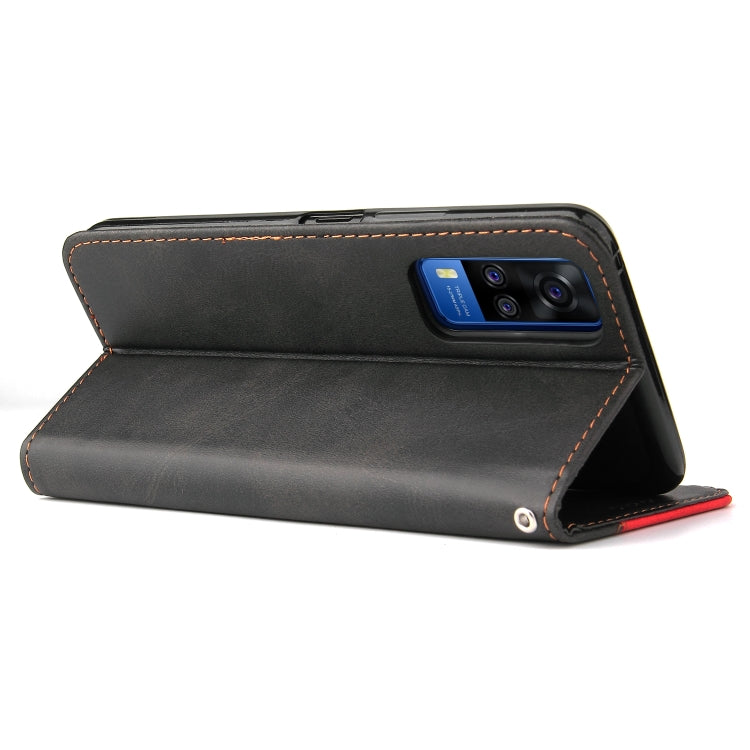 For vivo Y51 2020 / Y31 2021 Business Stitching-Color Horizontal Flip PU Leather Case with Holder & Card Slots & Photo Frame