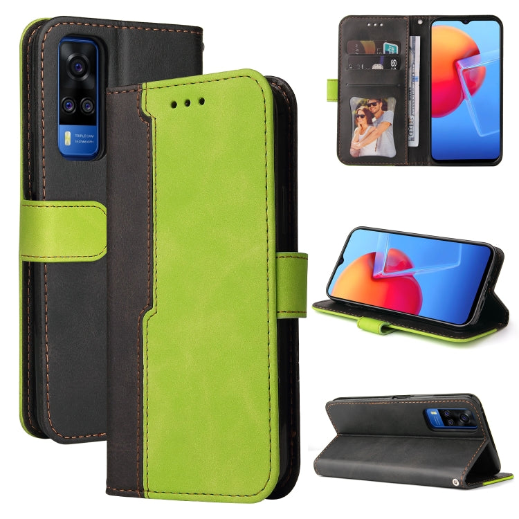 For vivo Y51 2020 / Y31 2021 Business Stitching-Color Horizontal Flip PU Leather Case with Holder & Card Slots & Photo Frame