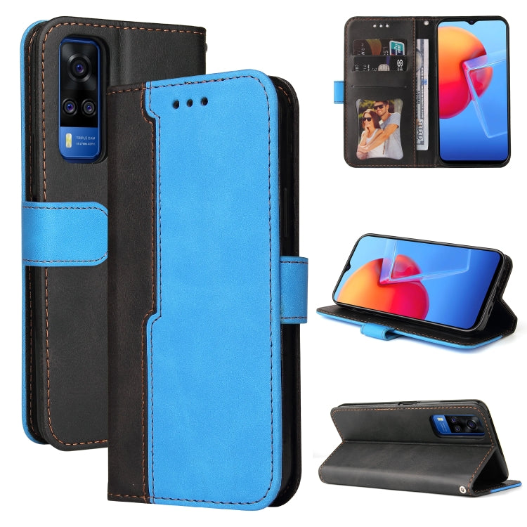 For vivo Y51 2020 / Y31 2021 Business Stitching-Color Horizontal Flip PU Leather Case with Holder & Card Slots & Photo Frame
