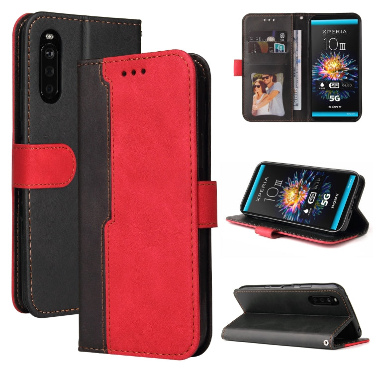 For Sony Xperia 10 III Business Stitching-Color Horizontal Flip PU Leather Case with Holder & Card Slots & Photo Frame
