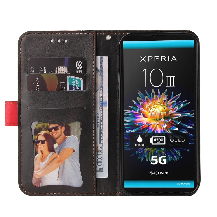 For Sony Xperia 10 III Business Stitching-Color Horizontal Flip PU Leather Case with Holder & Card Slots & Photo Frame