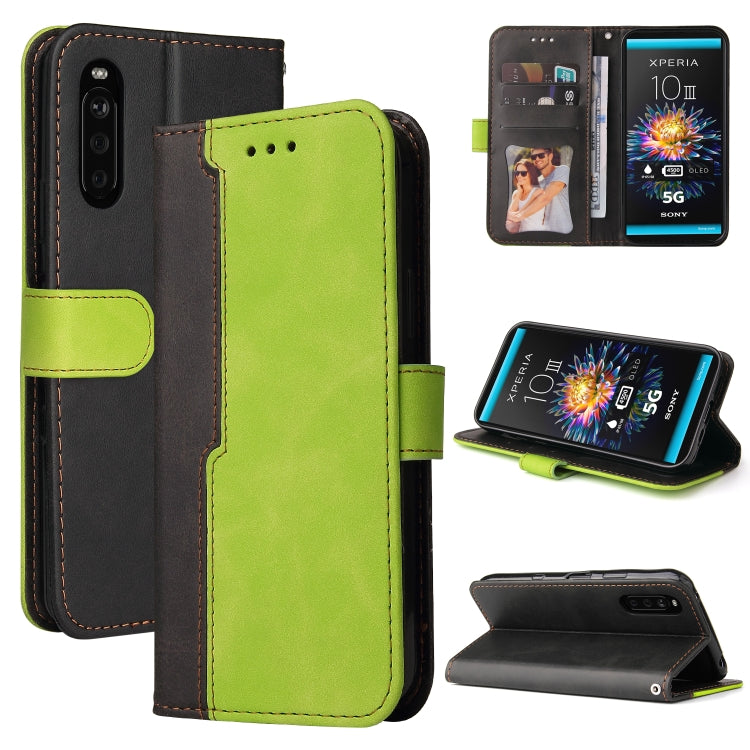 For Sony Xperia 10 III Business Stitching-Color Horizontal Flip PU Leather Case with Holder & Card Slots & Photo Frame