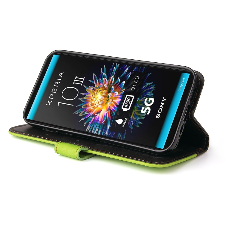 For Sony Xperia 10 III Business Stitching-Color Horizontal Flip PU Leather Case with Holder & Card Slots & Photo Frame