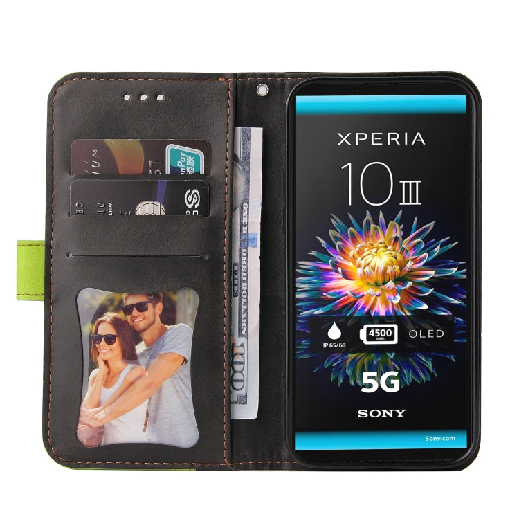 For Sony Xperia 10 III Business Stitching-Color Horizontal Flip PU Leather Case with Holder & Card Slots & Photo Frame