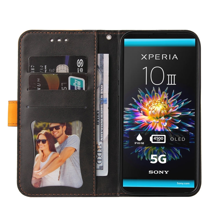 For Sony Xperia 10 III Business Stitching-Color Horizontal Flip PU Leather Case with Holder & Card Slots & Photo Frame