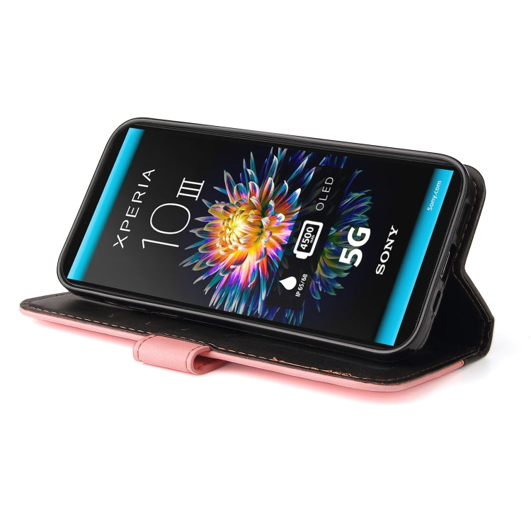 For Sony Xperia 10 III Business Stitching-Color Horizontal Flip PU Leather Case with Holder & Card Slots & Photo Frame