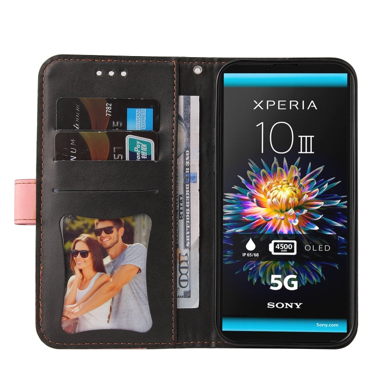 For Sony Xperia 10 III Business Stitching-Color Horizontal Flip PU Leather Case with Holder & Card Slots & Photo Frame