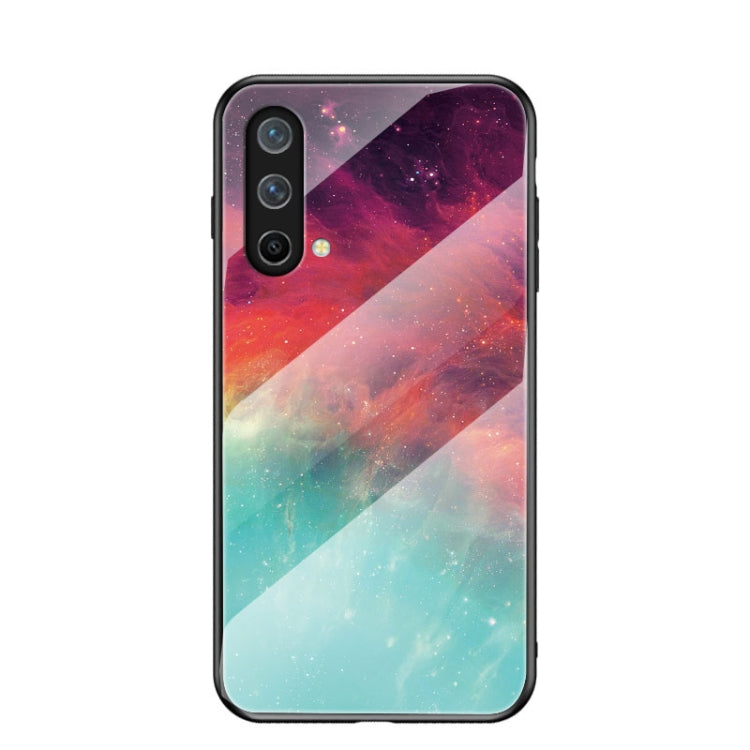 For OnePlus Nord CE 5G Starry Sky Painted Tempered Glass TPU Shockproof Protective Case