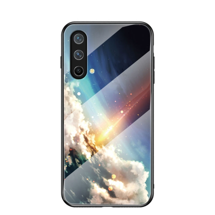 For OnePlus Nord CE 5G Starry Sky Painted Tempered Glass TPU Shockproof Protective Case