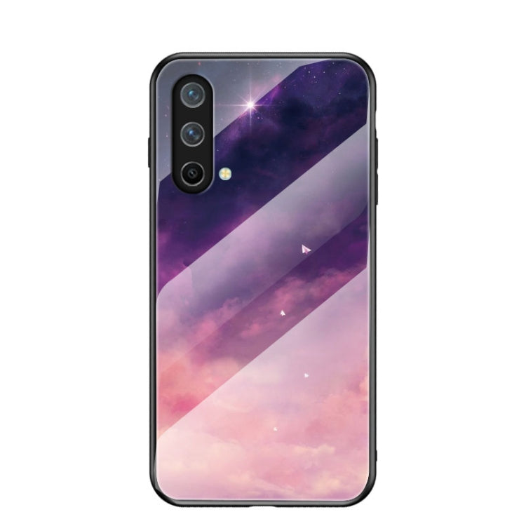 For OnePlus Nord CE 5G Starry Sky Painted Tempered Glass TPU Shockproof Protective Case
