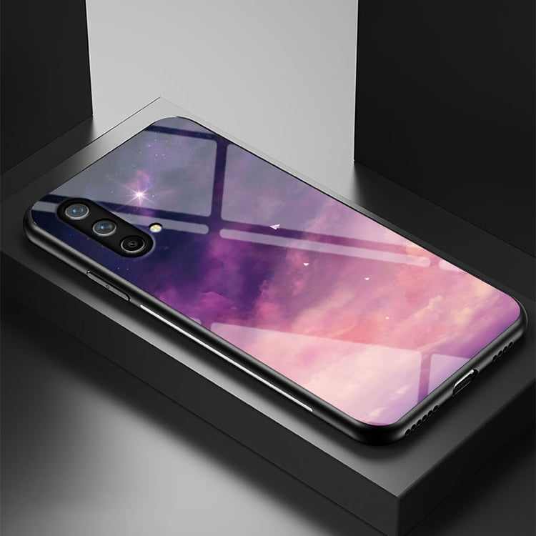 For OnePlus Nord CE 5G Starry Sky Painted Tempered Glass TPU Shockproof Protective Case