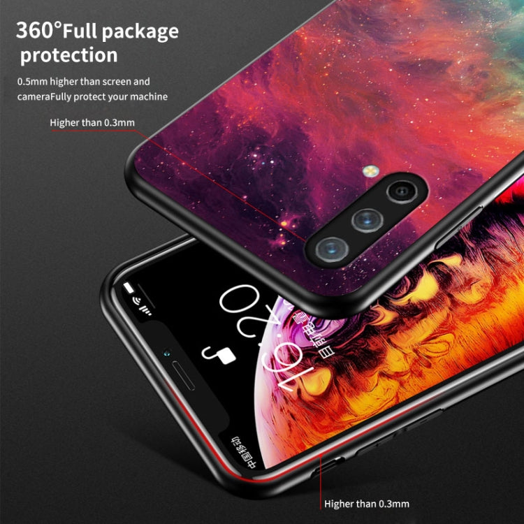 For OnePlus Nord CE 5G Starry Sky Painted Tempered Glass TPU Shockproof Protective Case