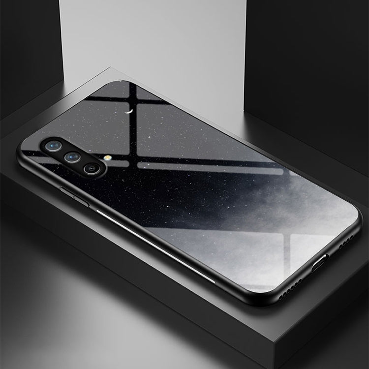 For OnePlus Nord CE 5G Starry Sky Painted Tempered Glass TPU Shockproof Protective Case