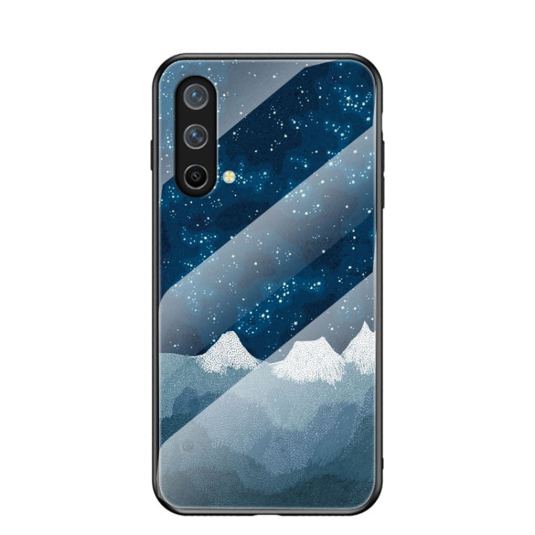 For OnePlus Nord CE 5G Starry Sky Painted Tempered Glass TPU Shockproof Protective Case