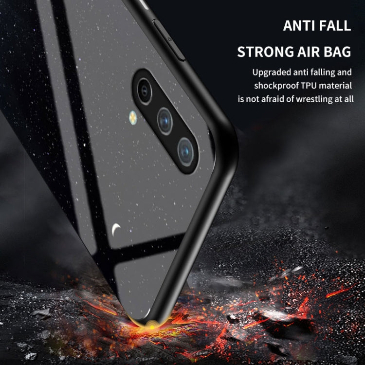 For OnePlus Nord CE 5G Starry Sky Painted Tempered Glass TPU Shockproof Protective Case