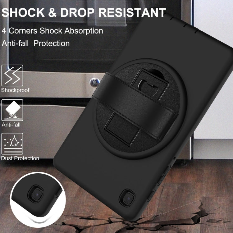 For Samsung Galaxy Tab A7 Lite 8.7 T220 360 Degree Rotation PC + TPU Protective Case with Holder & Hand-strap & Pen Slot