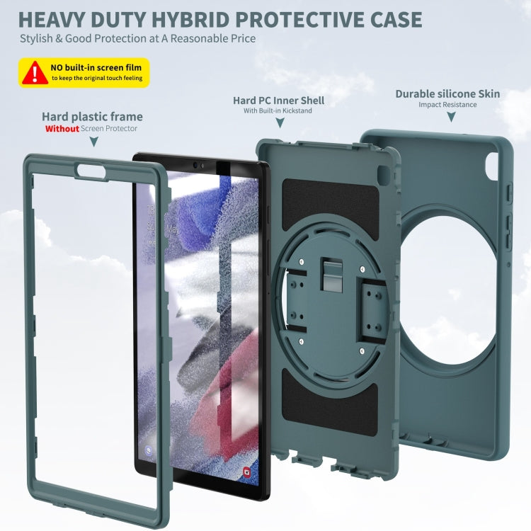 For Samsung Galaxy Tab A7 Lite 8.7 T220 360 Degree Rotation PC + TPU Protective Case with Holder & Hand-strap & Pen Slot