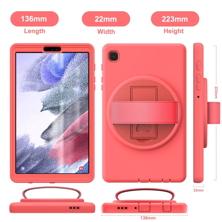 For Samsung Galaxy Tab A7 Lite 8.7 T220 360 Degree Rotation PC + TPU Protective Case with Holder & Hand-strap & Pen Slot