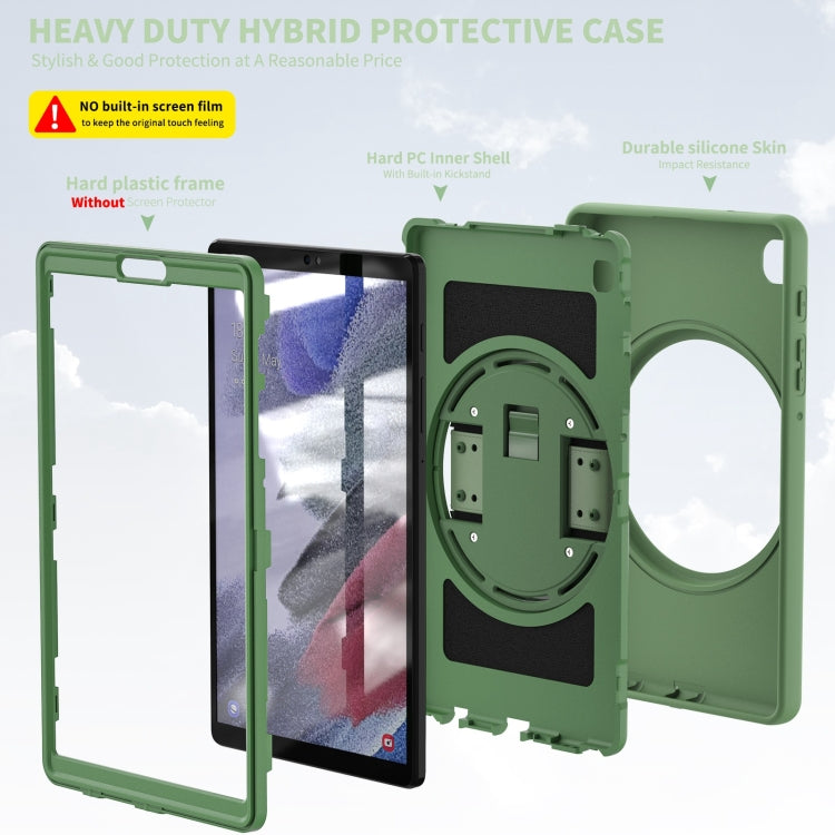 For Samsung Galaxy Tab A7 Lite 8.7 T220 360 Degree Rotation PC + TPU Protective Case with Holder & Hand-strap & Pen Slot