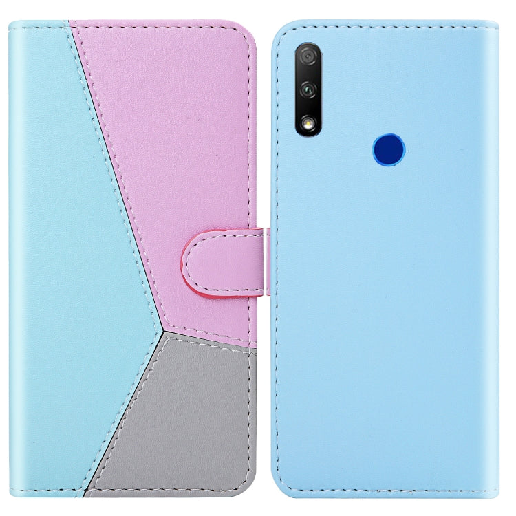 For Huawei Honor 9X Tricolor Stitching Horizontal Flip TPU + PU Leather Case with Holder & Card Slots & Wallet