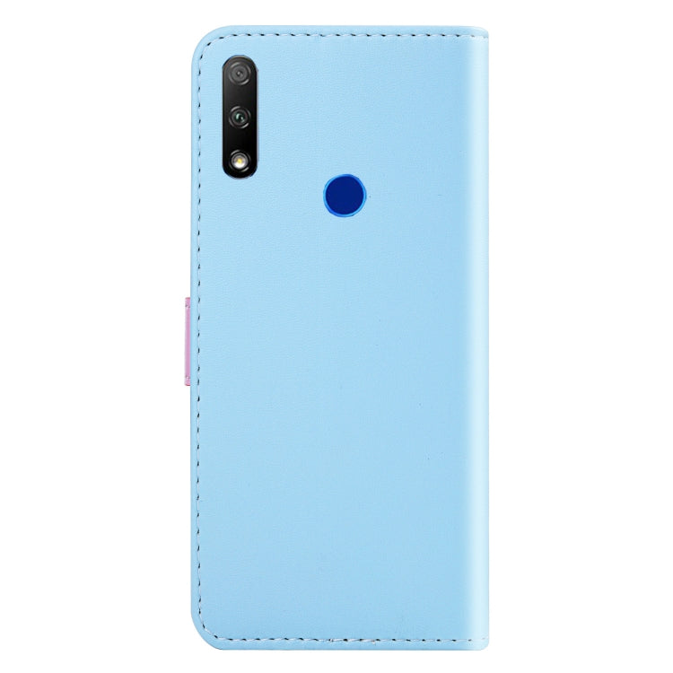 For Huawei Honor 9X Tricolor Stitching Horizontal Flip TPU + PU Leather Case with Holder & Card Slots & Wallet